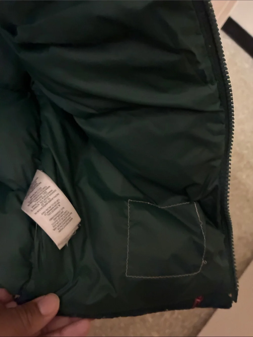 Polo by Ralph Lauren Dark Green Teddy Bear Print Puffer Jacket